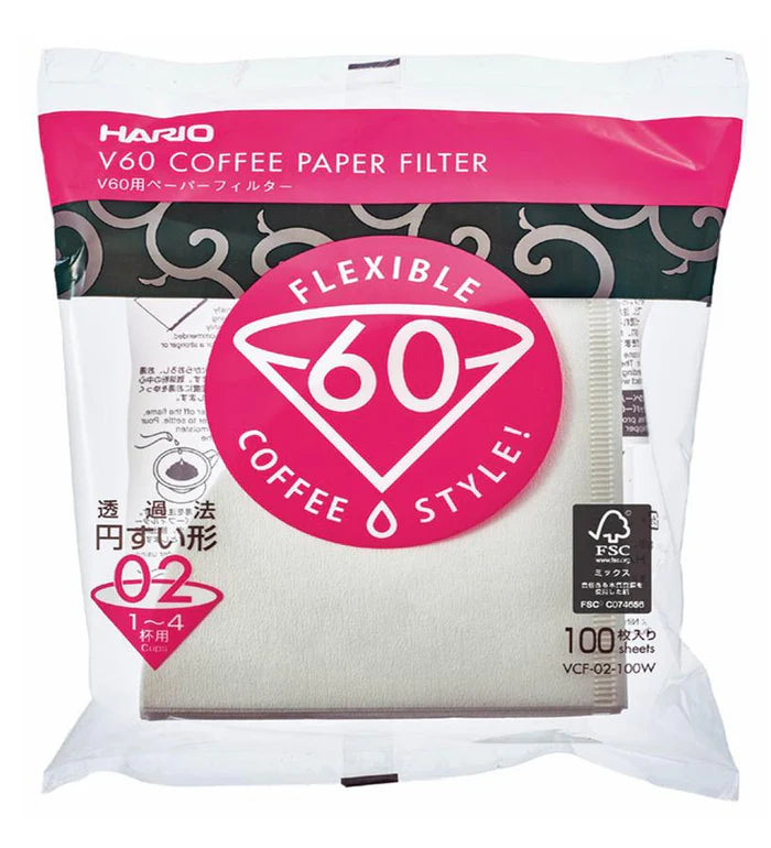 Hario V60 Coffee Paper Filter 02 - 100 Pack